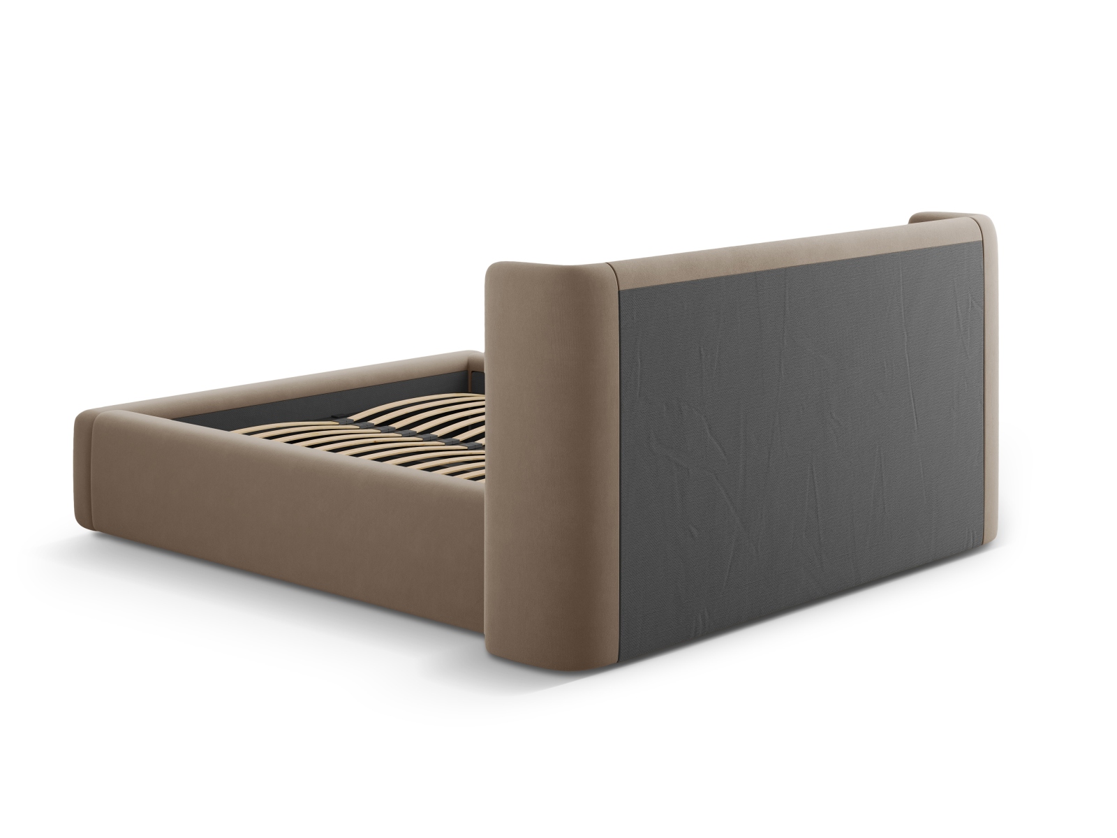 Velvet Storage Bed With Headboard, "Jolene", 204x230x100