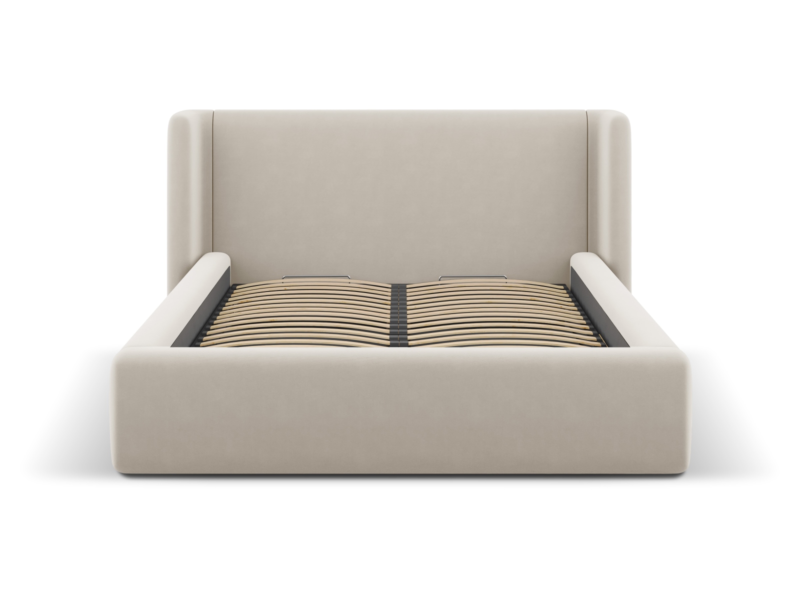 Velvet Storage Bed With Headboard, "Jolene", 184x230x100