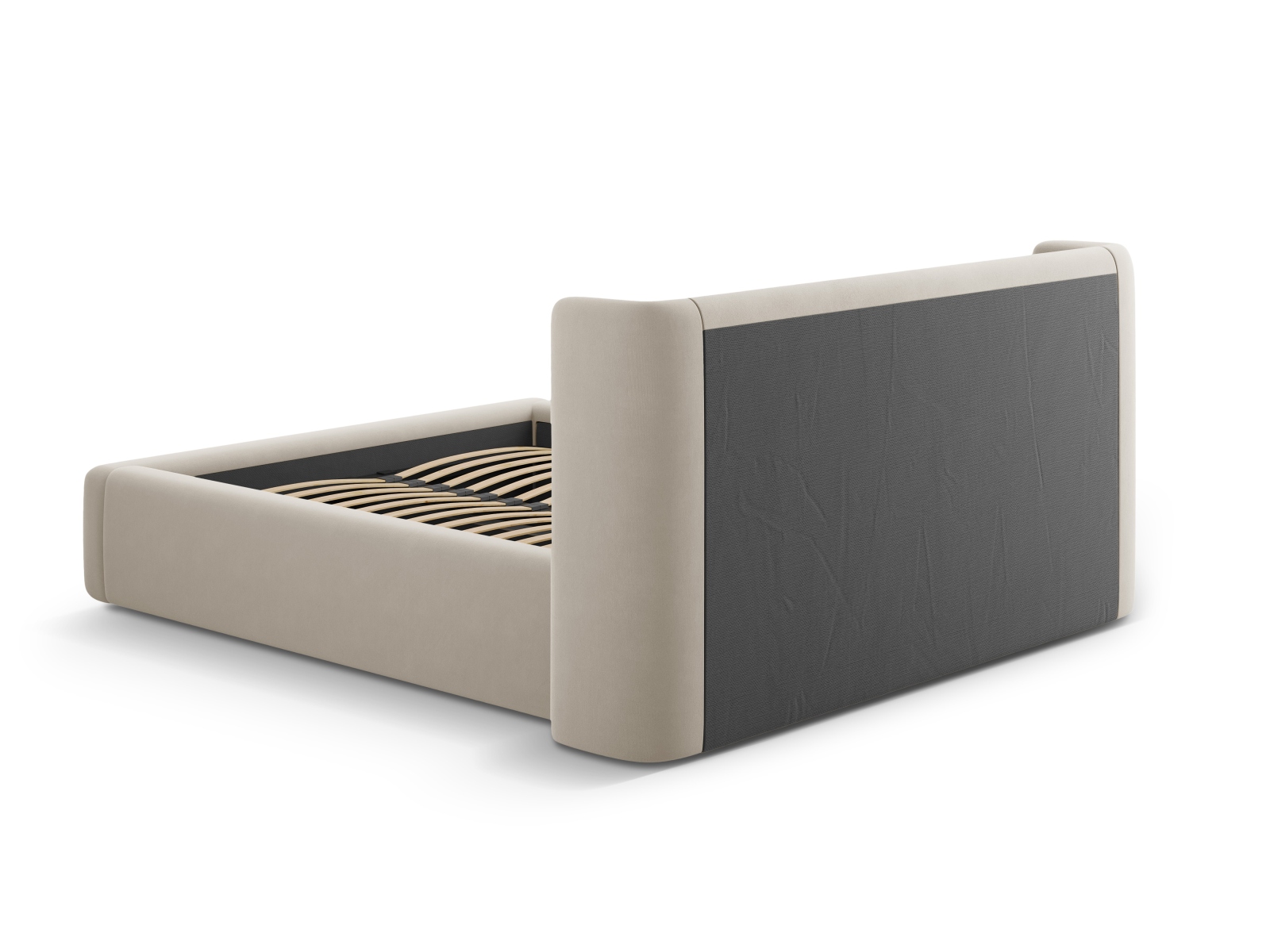 Velvet Storage Bed With Headboard, "Jolene", 184x230x100