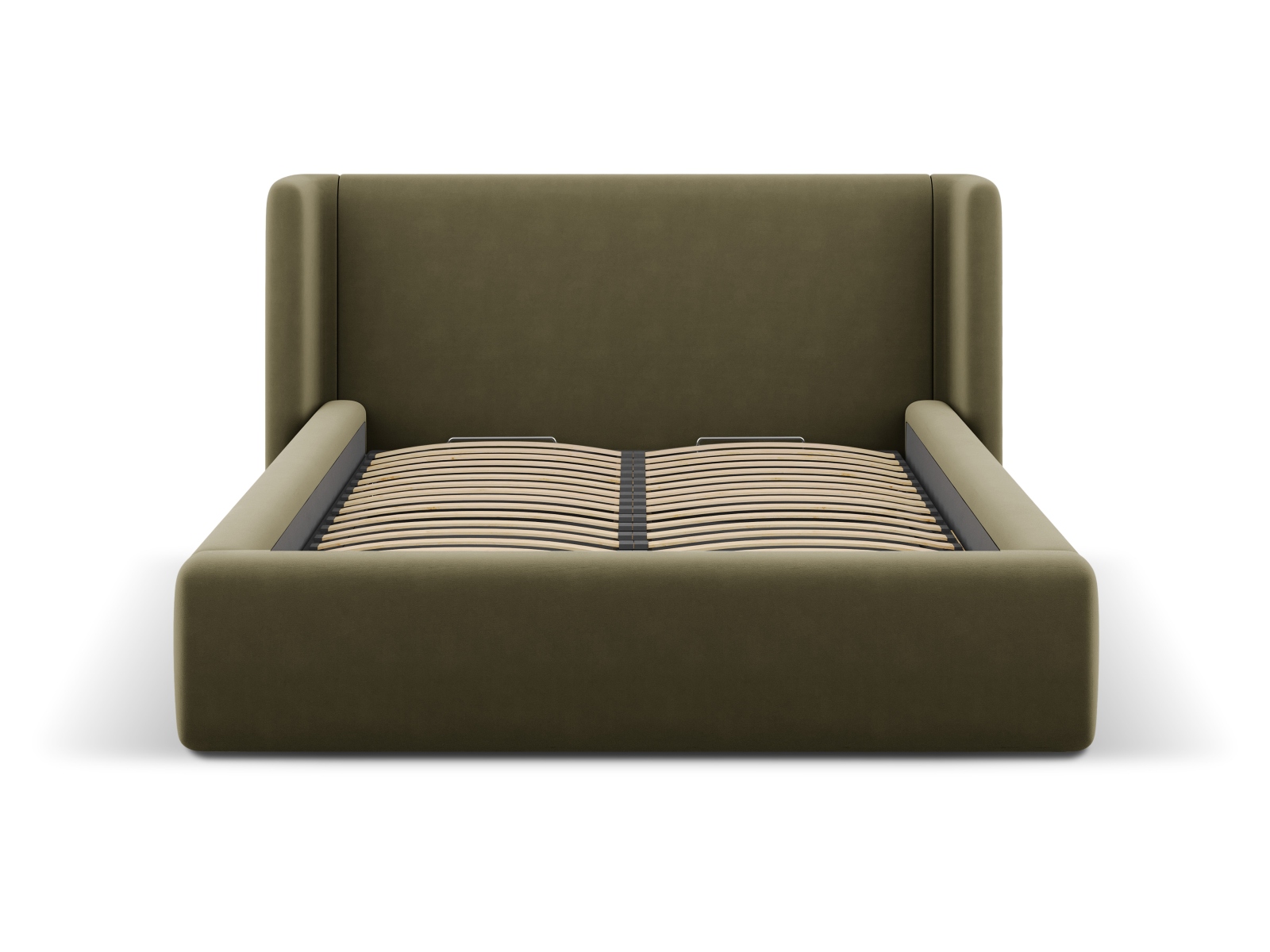 Velvet Storage Bed With Headboard, "Jolene", 184x230x100