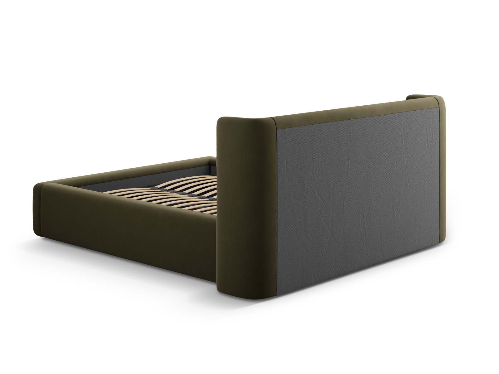 Velvet Storage Bed With Headboard, "Jolene", 184x230x100