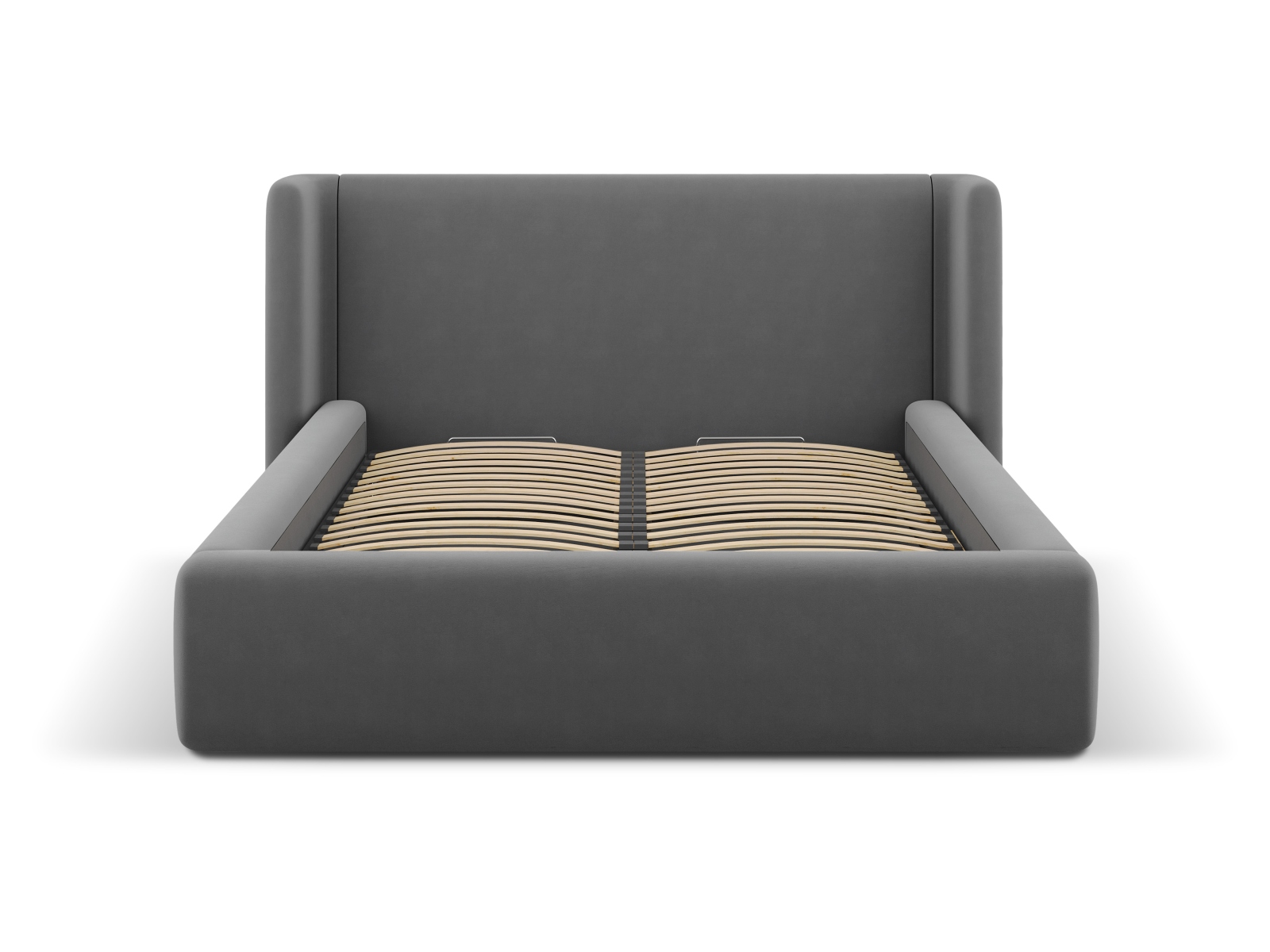 Velvet Storage Bed With Headboard, "Jolene", 184x230x100