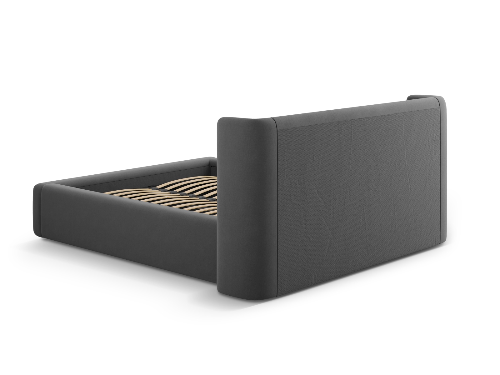 Velvet Storage Bed With Headboard, "Jolene", 184x230x100
