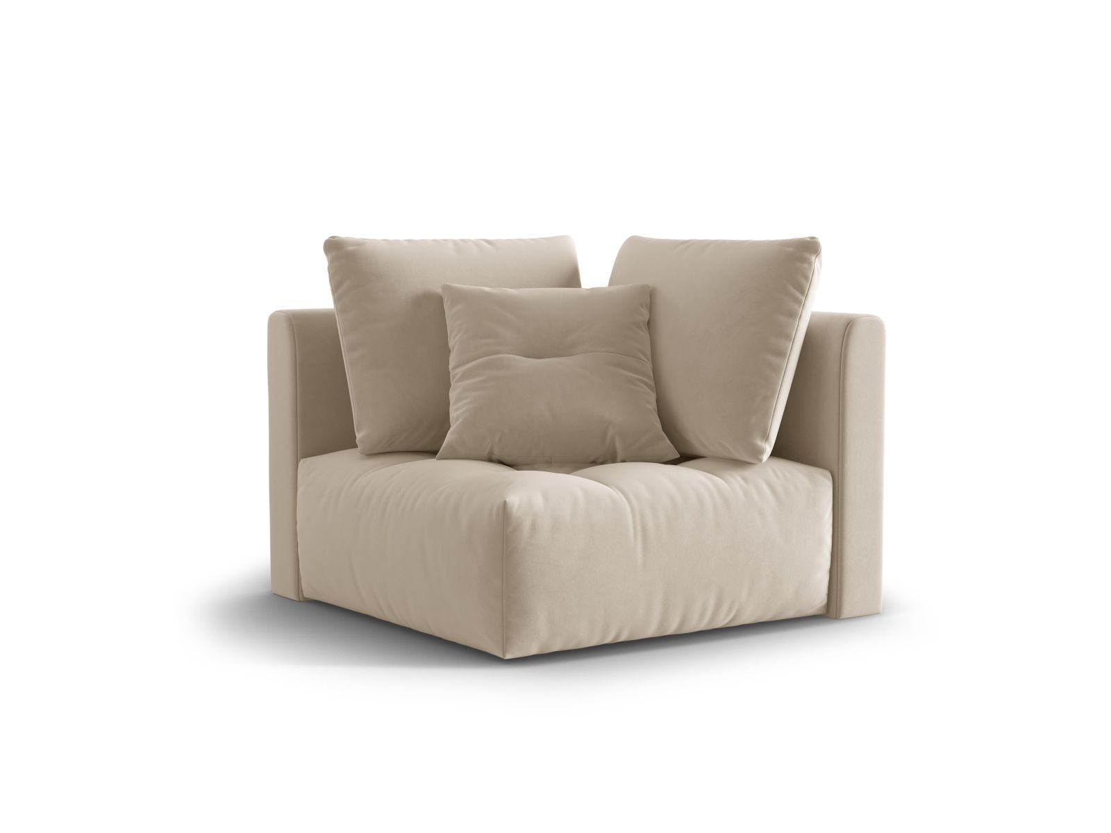 Velvet Modul Corner, "Bloom", 1 Seat, 105x105x97