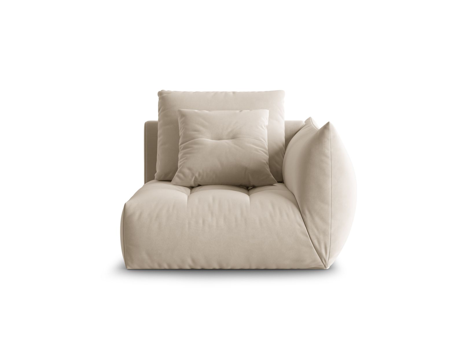 Velvet Modul Right, "Bloom", 1 Seat, 116x107x97