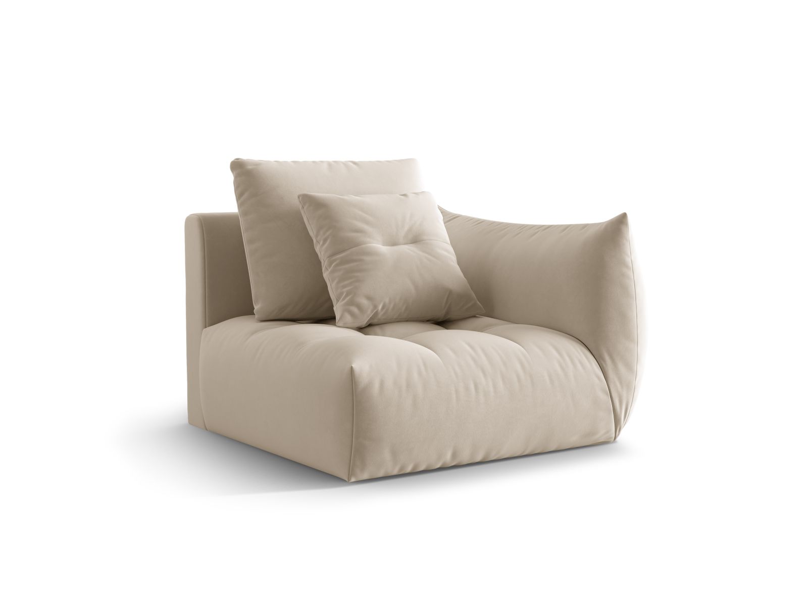 Velvet Modul Right, "Bloom", 1 Seat, 116x107x97