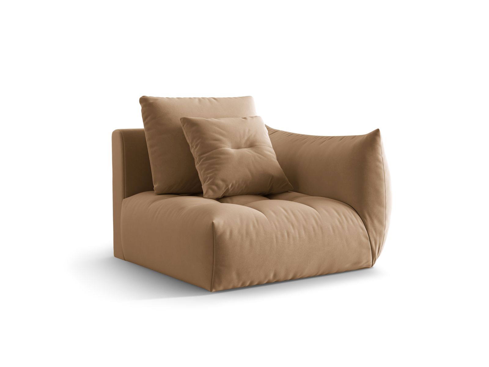 Velvet Modul Right, "Bloom", 1 Seat, 116x107x97