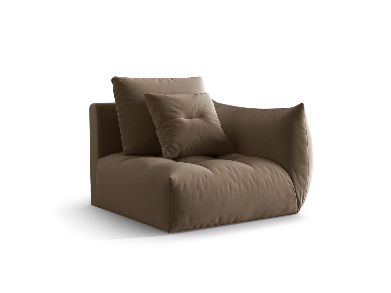 Velvet Modul Right, "Bloom", 1 Seat, 116x107x97