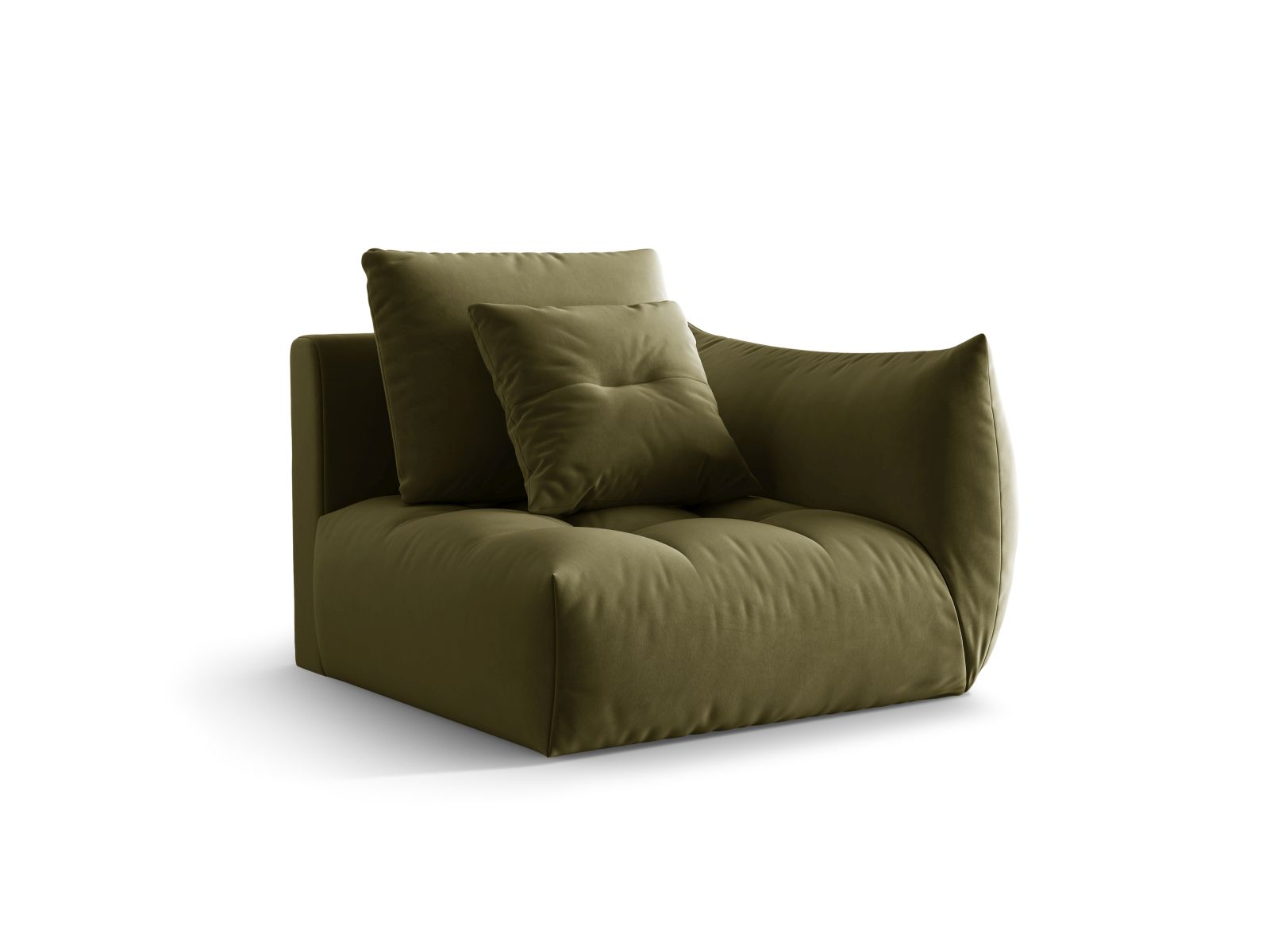 Velvet Modul Right, "Bloom", 1 Seat, 116x107x97