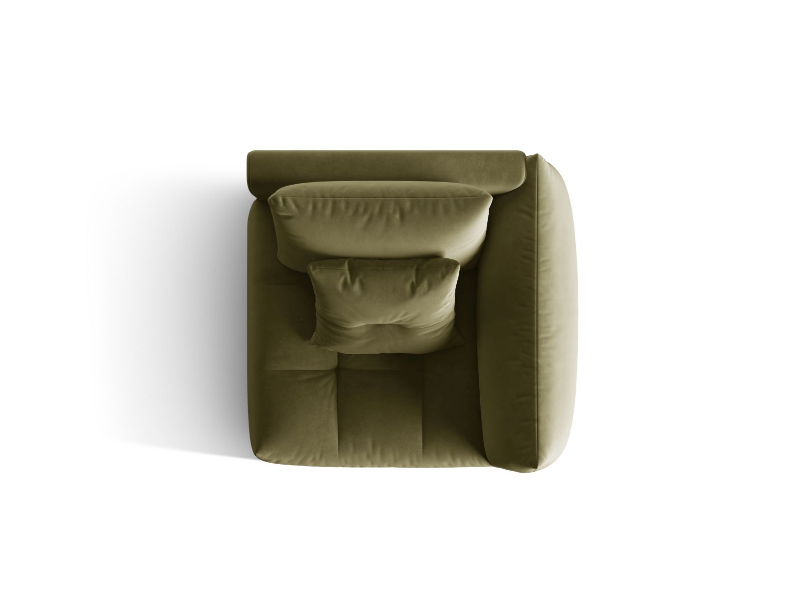 Velvet Modul Right, "Bloom", 1 Seat, 116x107x97