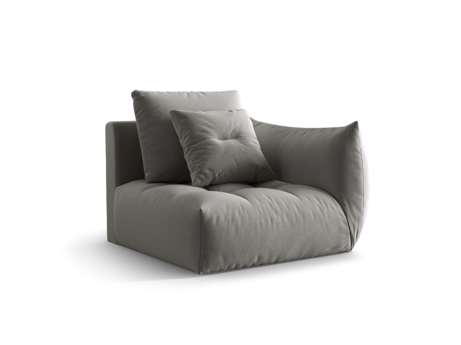 Velvet Modul Right, "Bloom", 1 Seat, 116x107x97