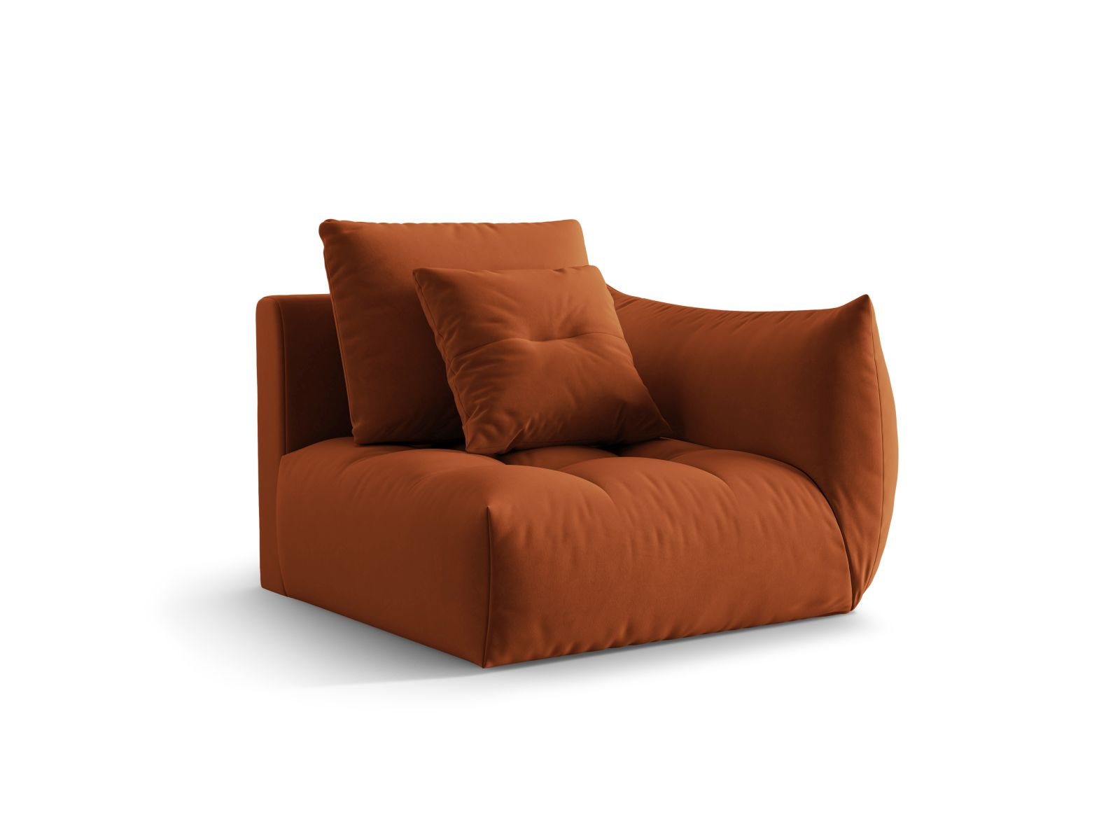 Velvet Modul Right, "Bloom", 1 Seat, 116x107x97