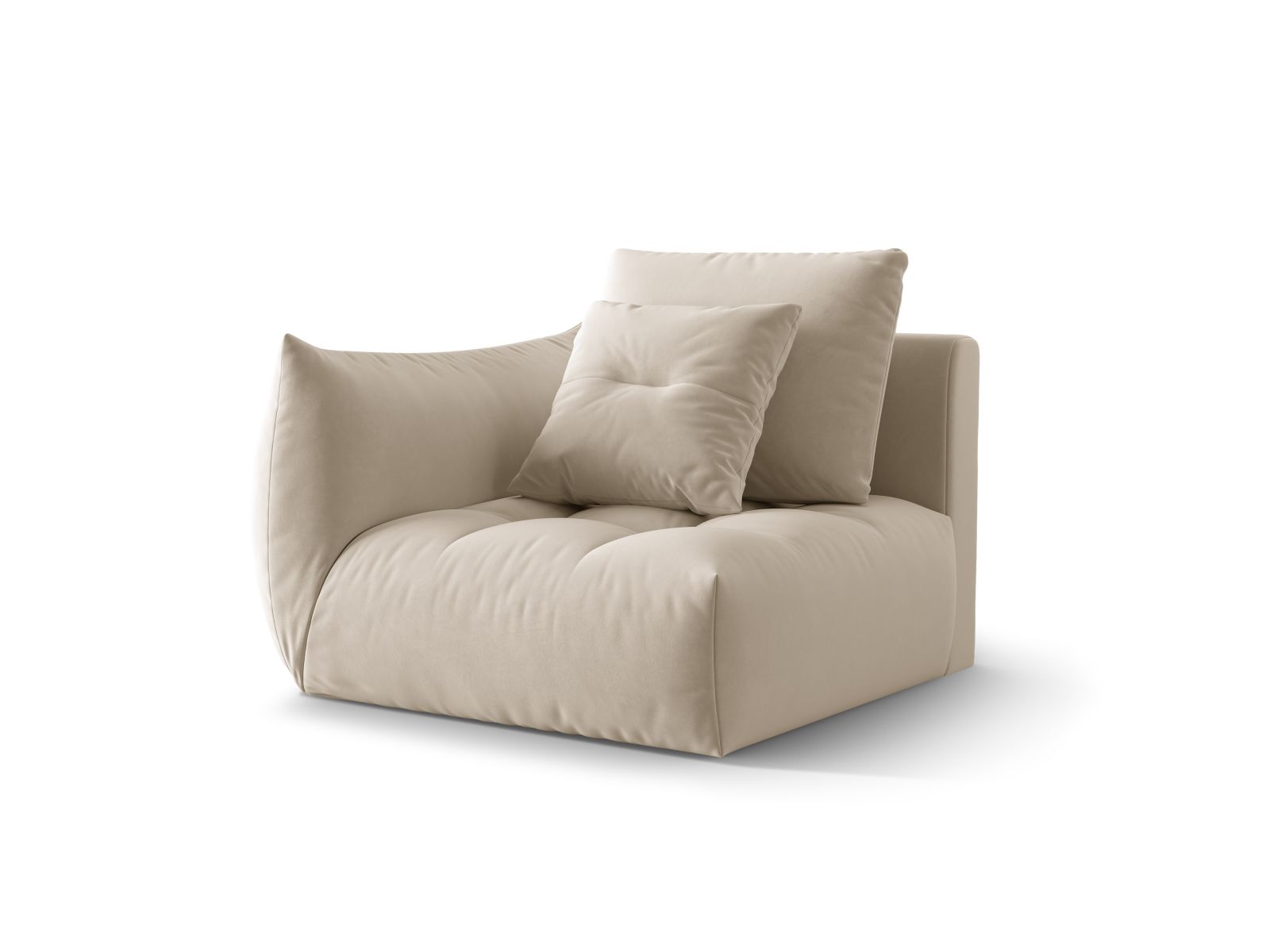 Velvet Modul Left, "Bloom", 1 Seat, 116x107x97