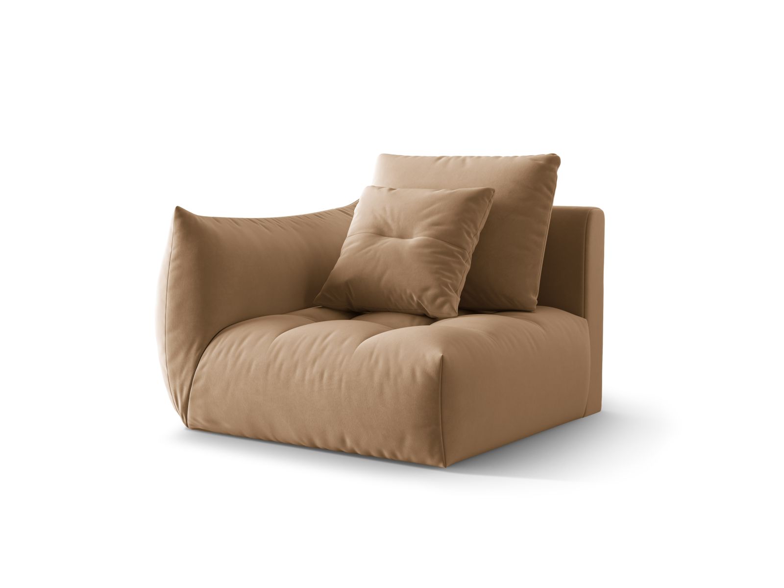 Velvet Modul Left, "Bloom", 1 Seat, 116x107x97