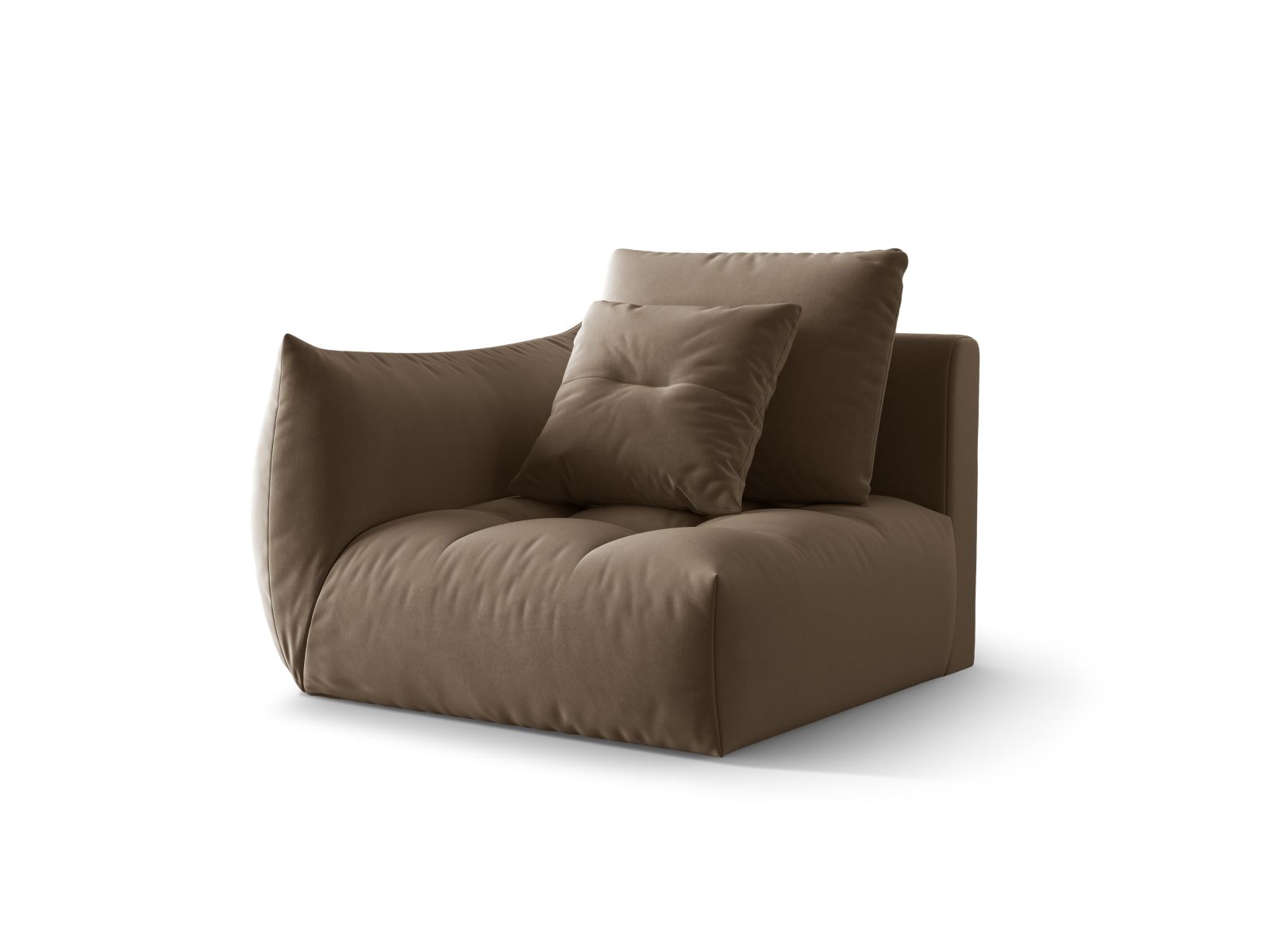 Velvet Modul Left, "Bloom", 1 Seat, 116x107x97