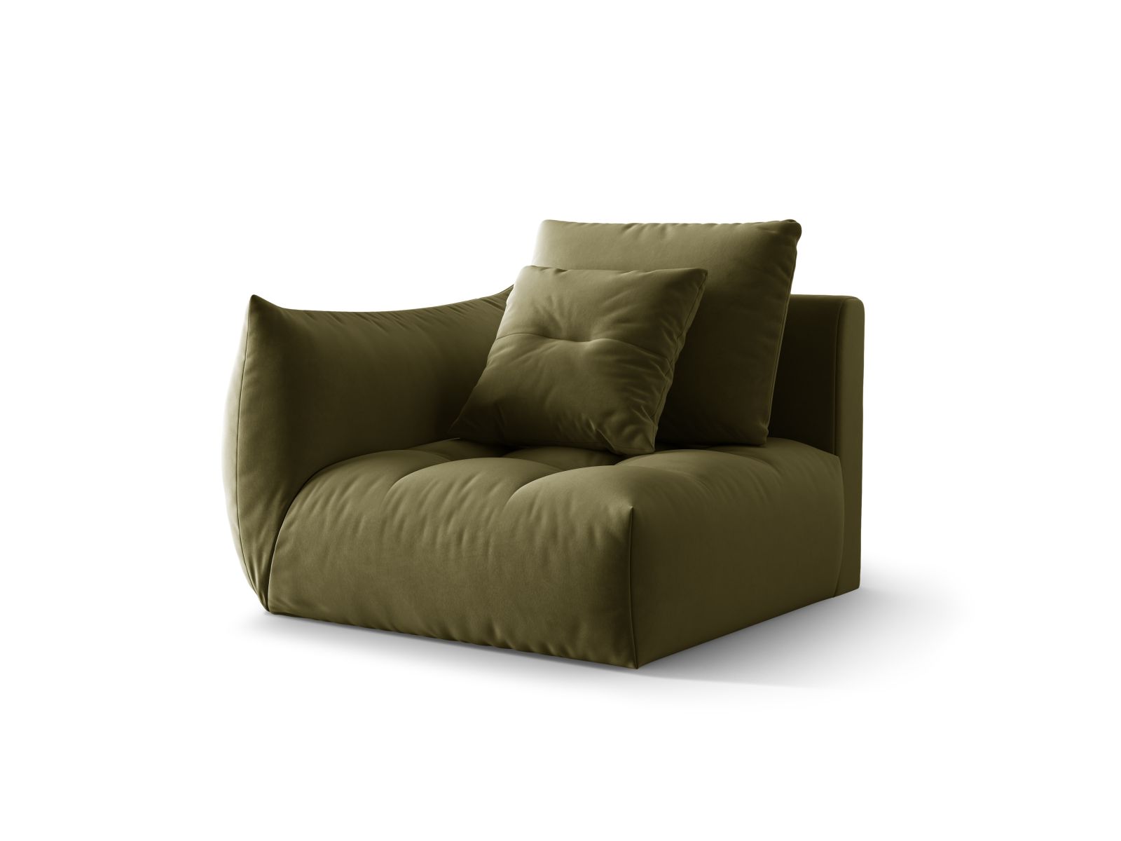 Velvet Modul Left, "Bloom", 1 Seat, 116x107x97