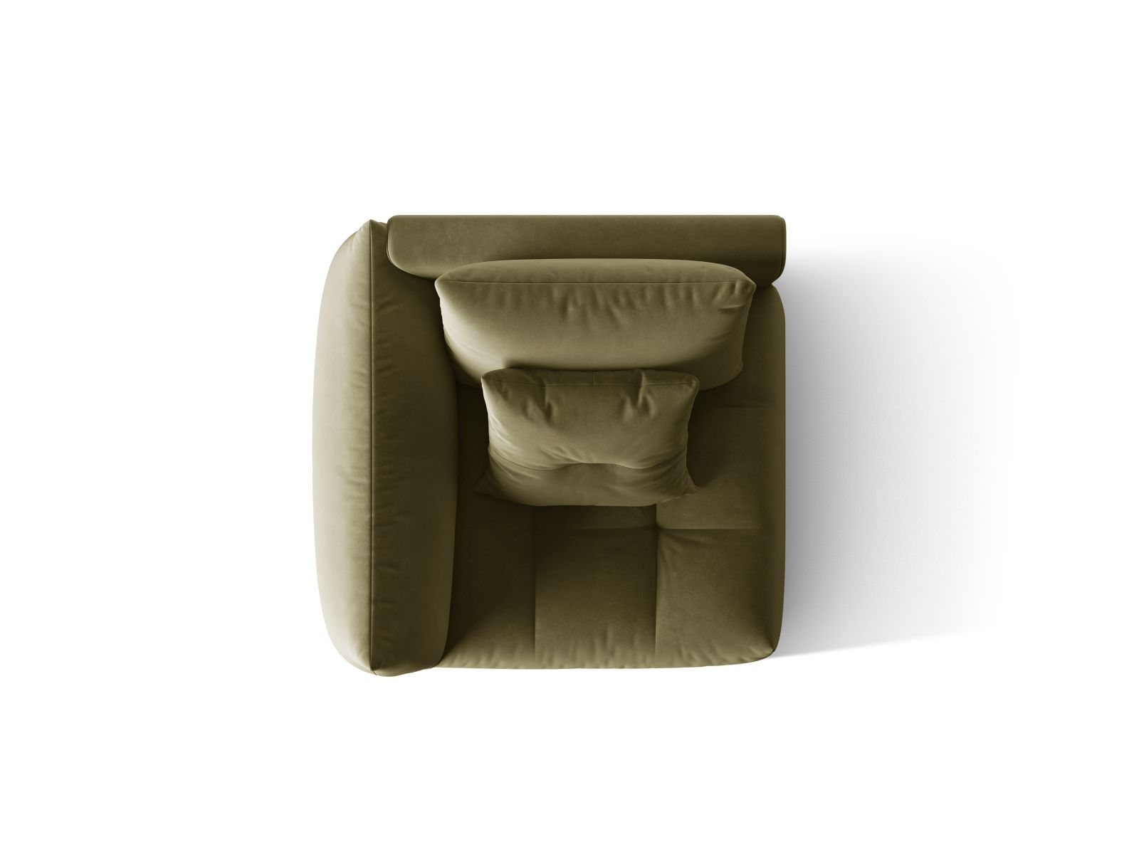 Velvet Modul Left, "Bloom", 1 Seat, 116x107x97