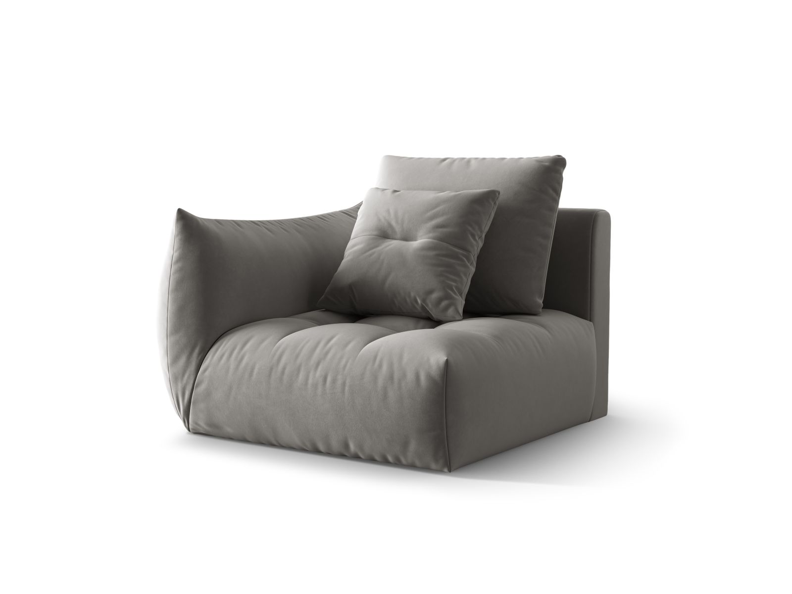 Velvet Modul Left, "Bloom", 1 Seat, 116x107x97