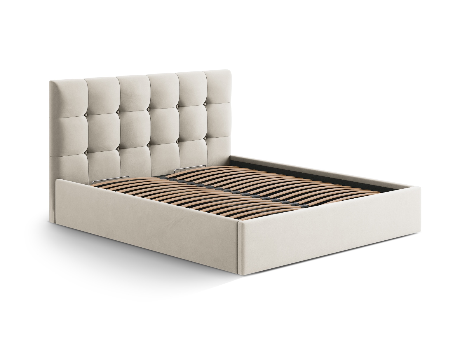 Velvet Storage Bed, "Susan", 210.5x208x34