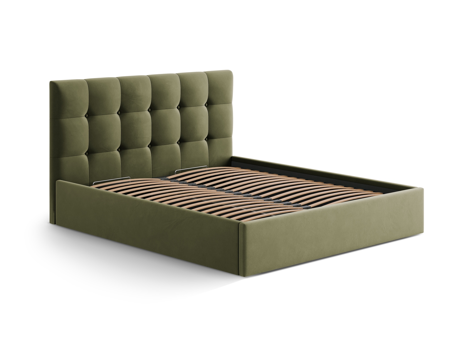 Velvet Storage Bed, "Susan", 210.5x208x34