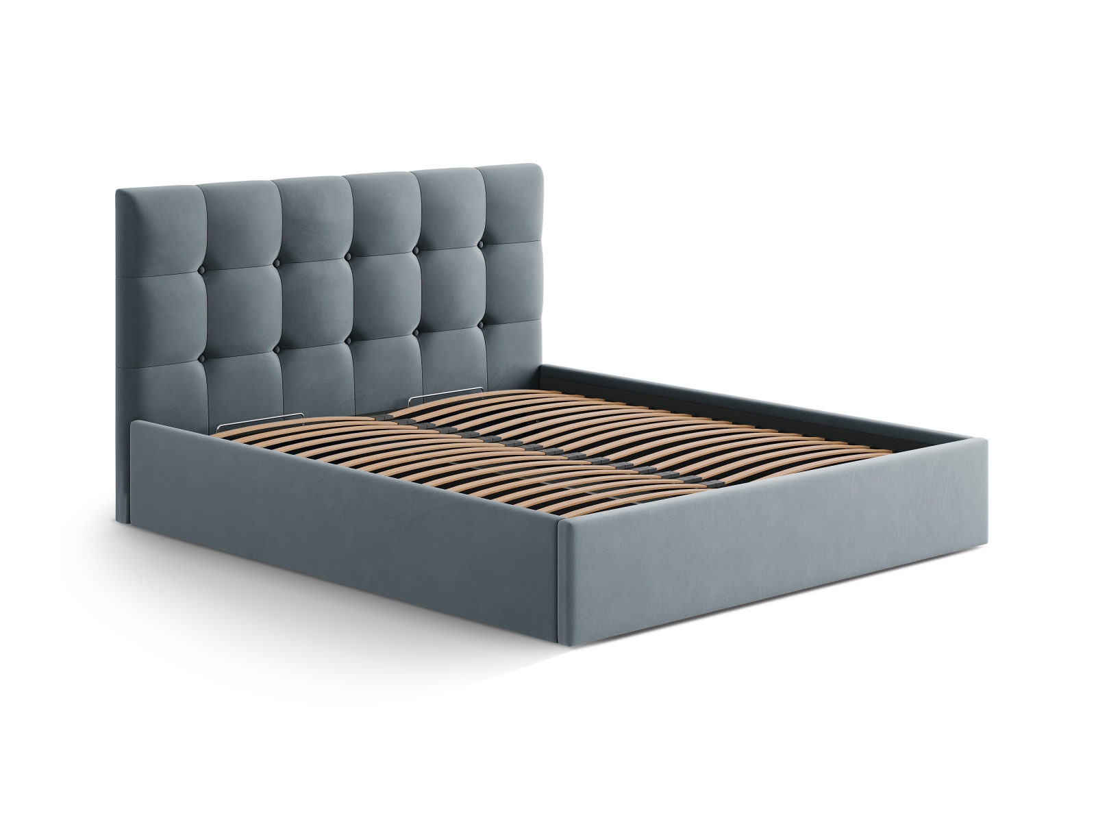Velvet Storage Bed, "Susan", 190.5x208x34