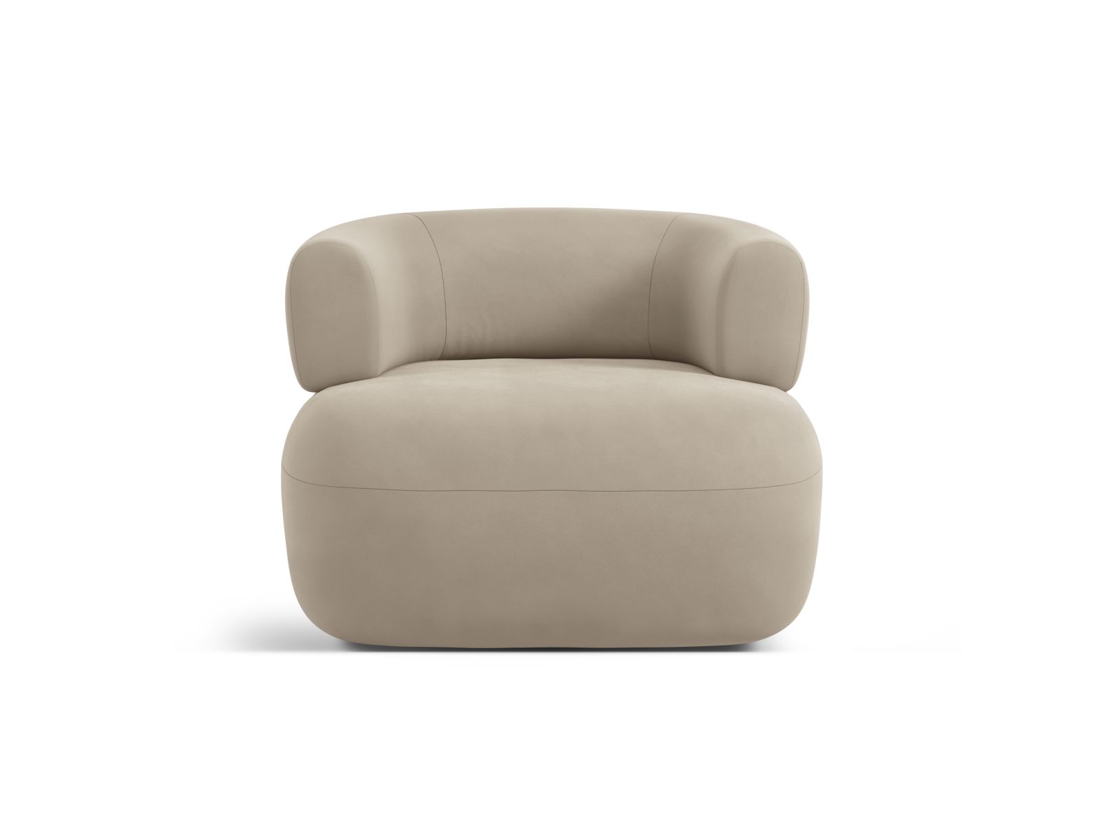 Velvet Armchair, "Jenny", 1 Seat, 90x88x73