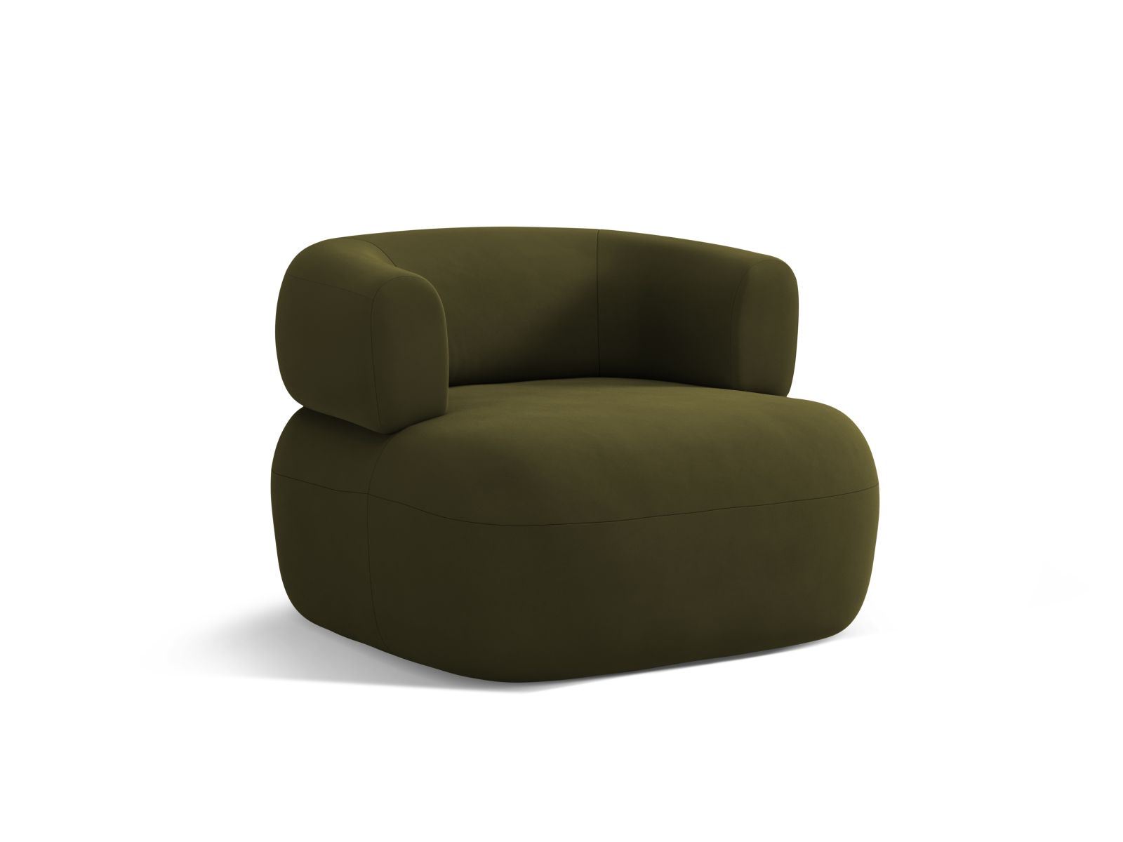 Velvet Armchair, "Jenny", 1 Seat, 90x88x73