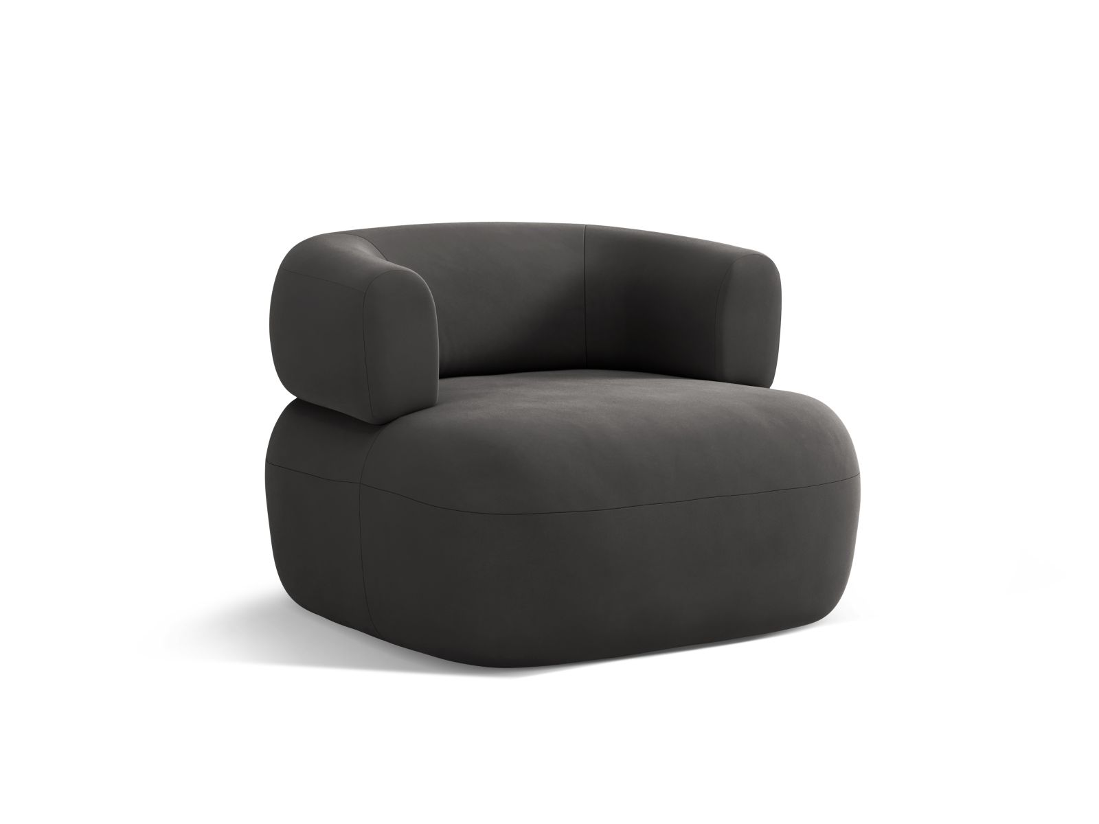 Velvet Armchair, "Jenny", 1 Seat, 90x88x73