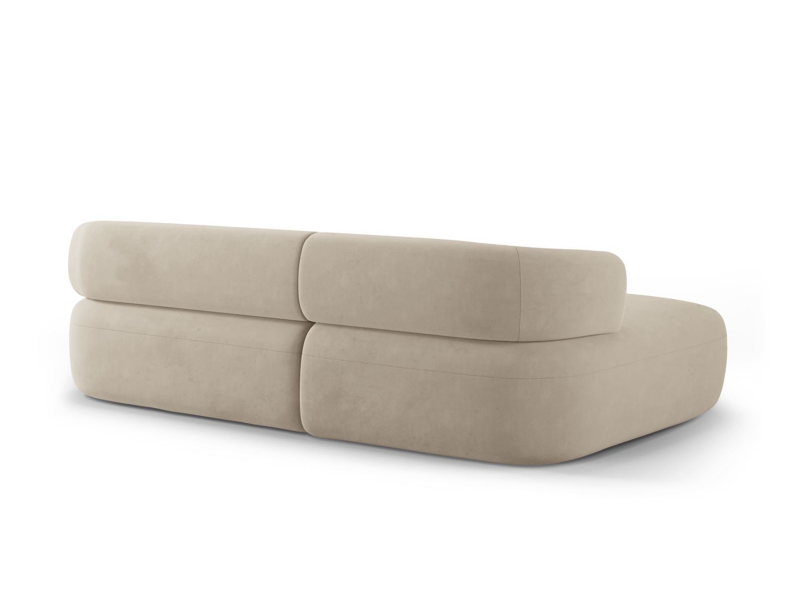 Velvet Left Corner Sofa, "Jenny", 5 Seats, 225x145x73