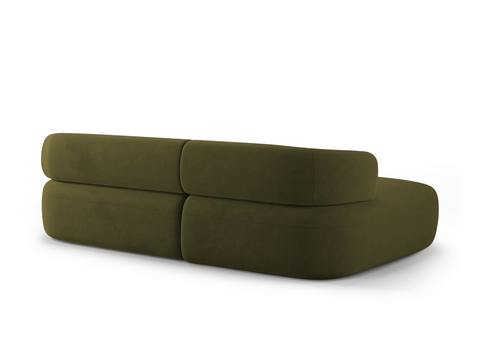 Velvet Left Corner Sofa, "Jenny", 5 Seats, 225x145x73