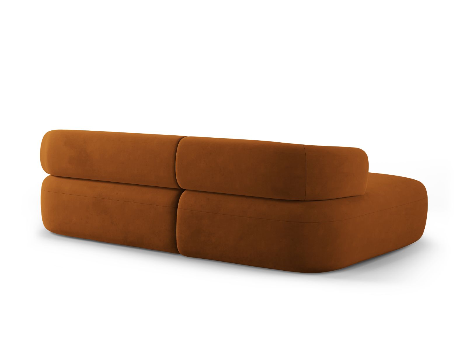 Velvet Left Corner Sofa, "Jenny", 5 Seats, 225x145x73