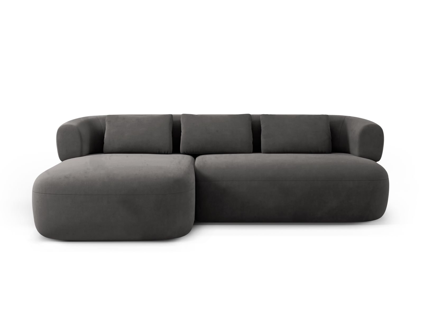 Velvet Left Corner Sofa, "Jenny", 5 Seats, 225x145x73