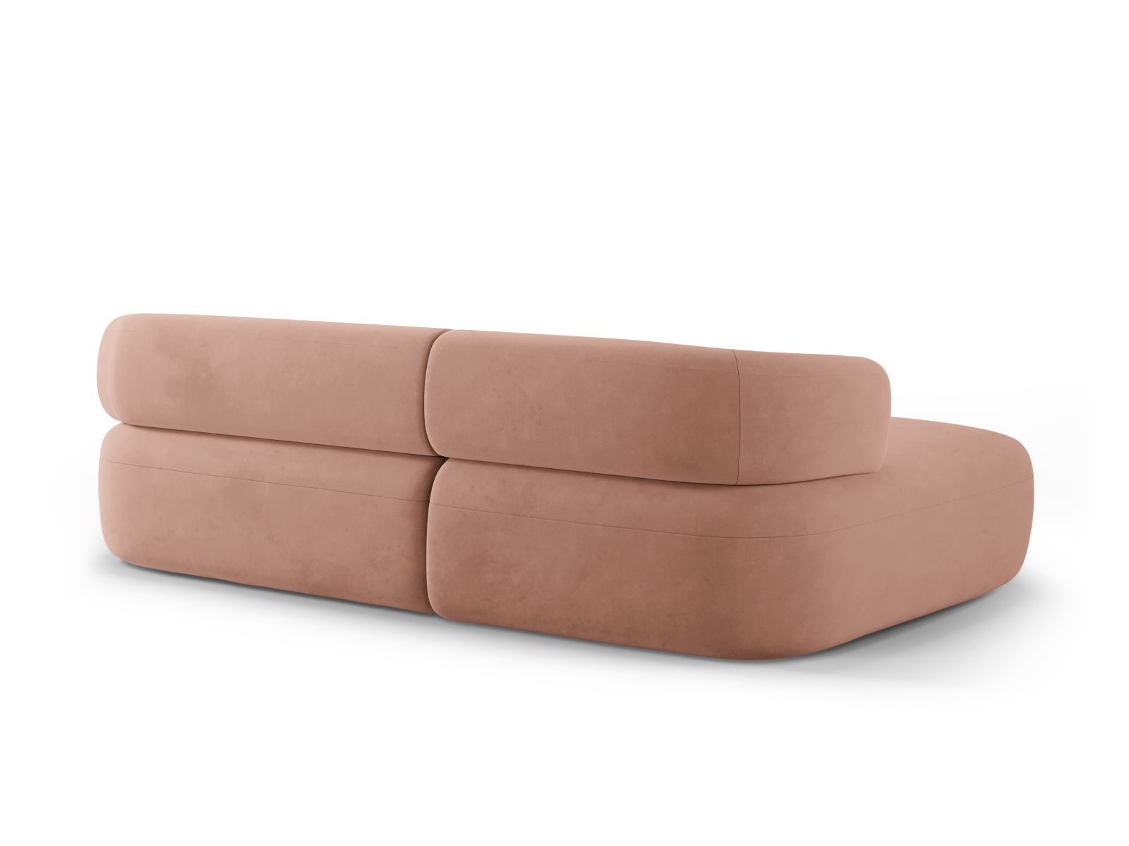 Velvet Left Corner Sofa, "Jenny", 5 Seats, 225x145x73