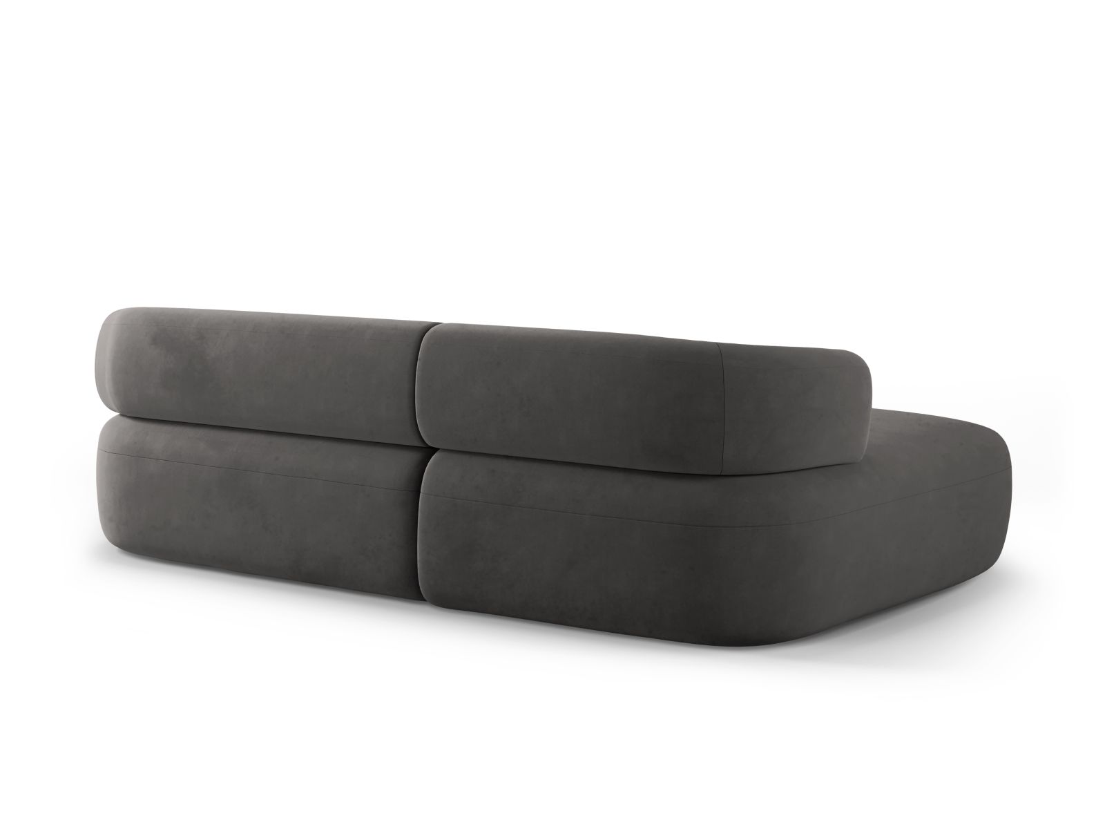 Velvet Left Corner Sofa, "Jenny", 5 Seats, 225x145x73