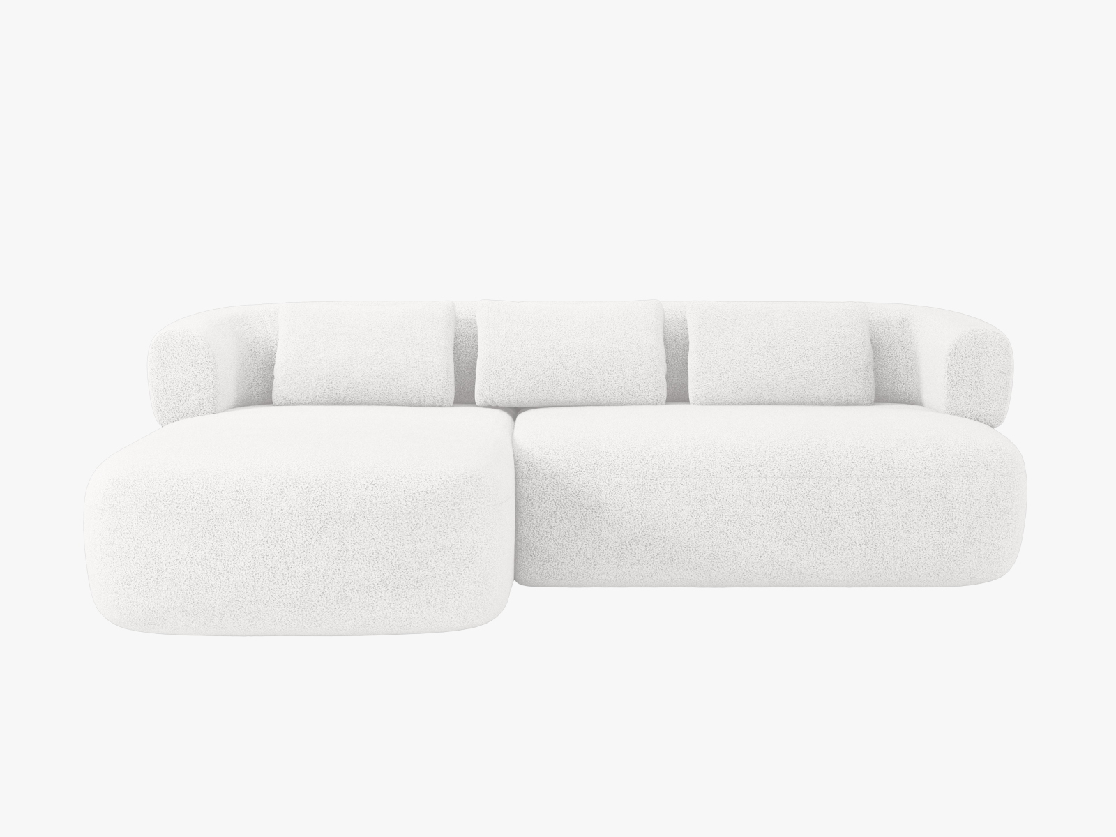 Boucle Left Corner Sofa, "Jenny", 5 Seats, 225x145x73