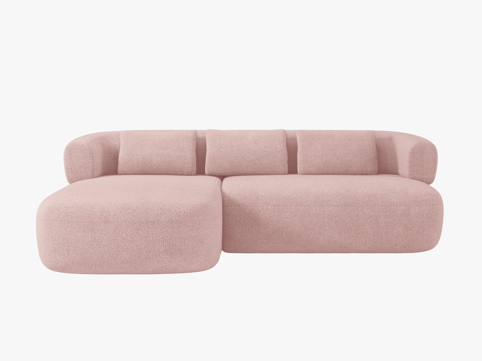 Boucle Left Corner Sofa, "Jenny", 5 Seats, 225x145x73
