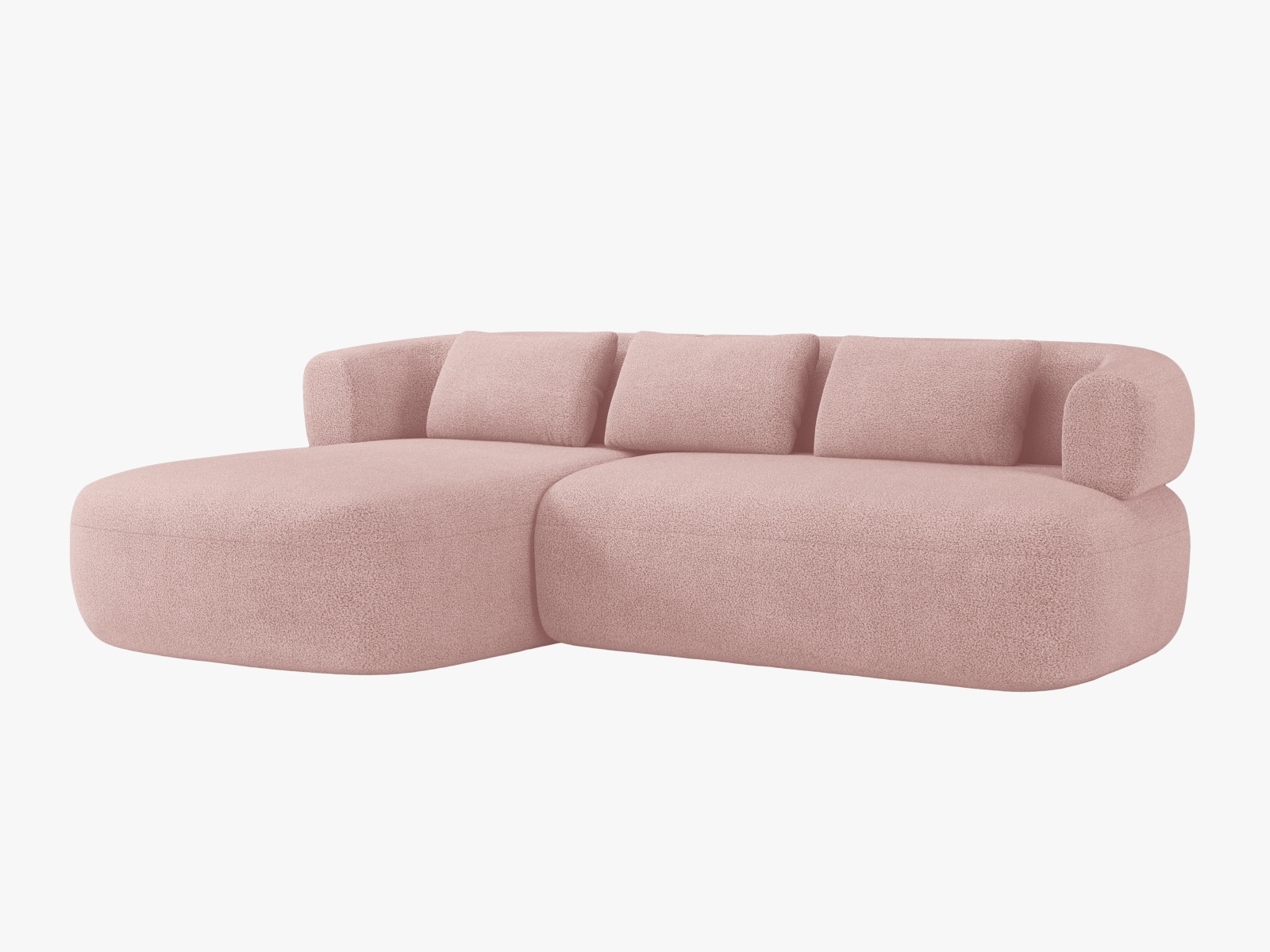 Boucle Left Corner Sofa, "Jenny", 5 Seats, 225x145x73