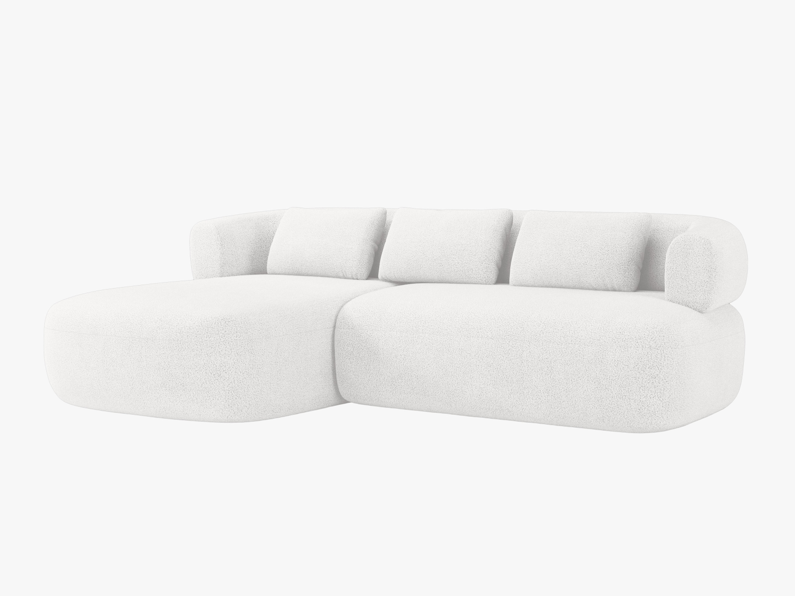 Boucle Left Corner Sofa, "Jenny", 5 Seats, 225x145x73