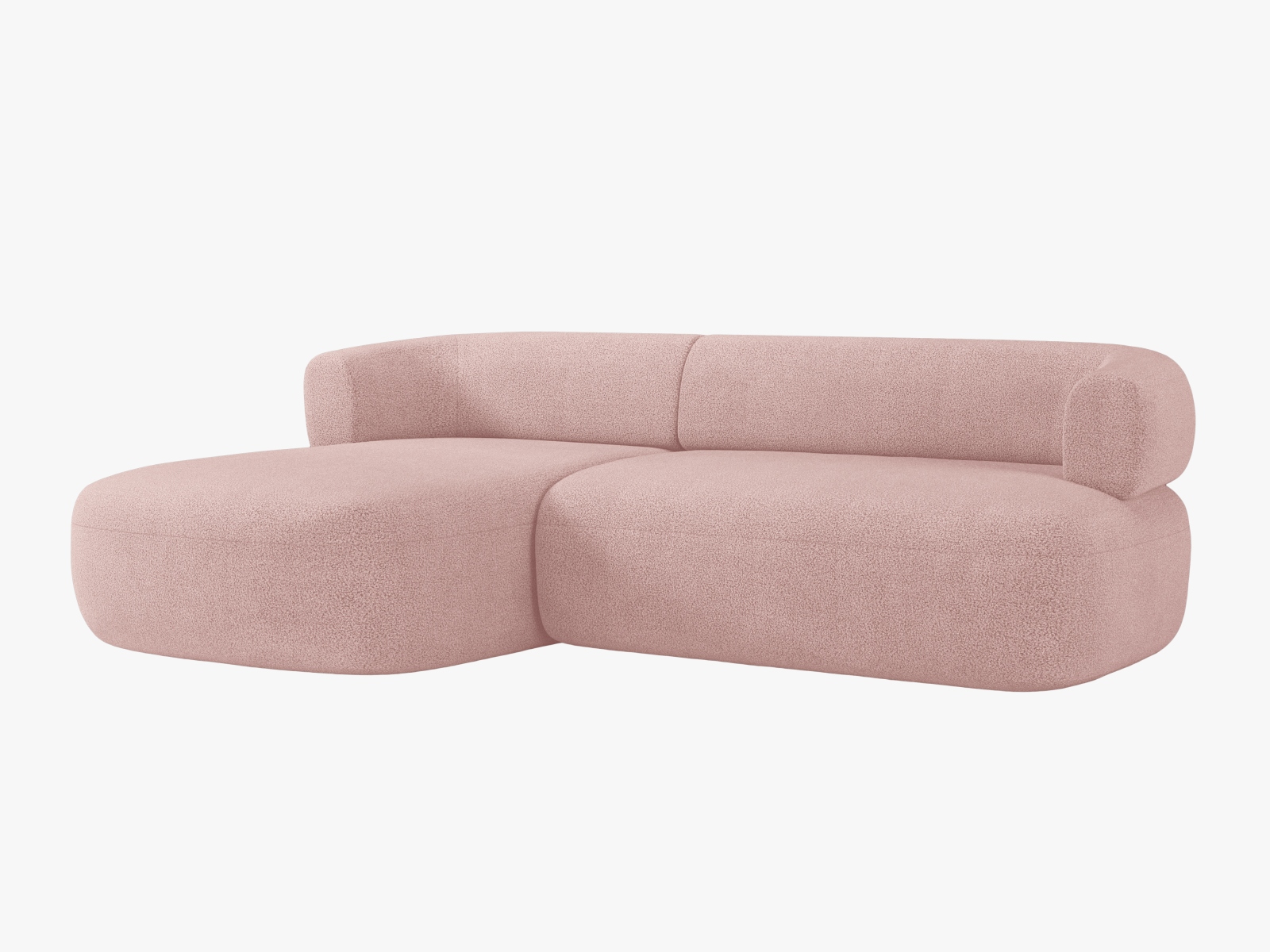 Boucle Left Corner Sofa, "Jenny", 5 Seats, 225x145x73