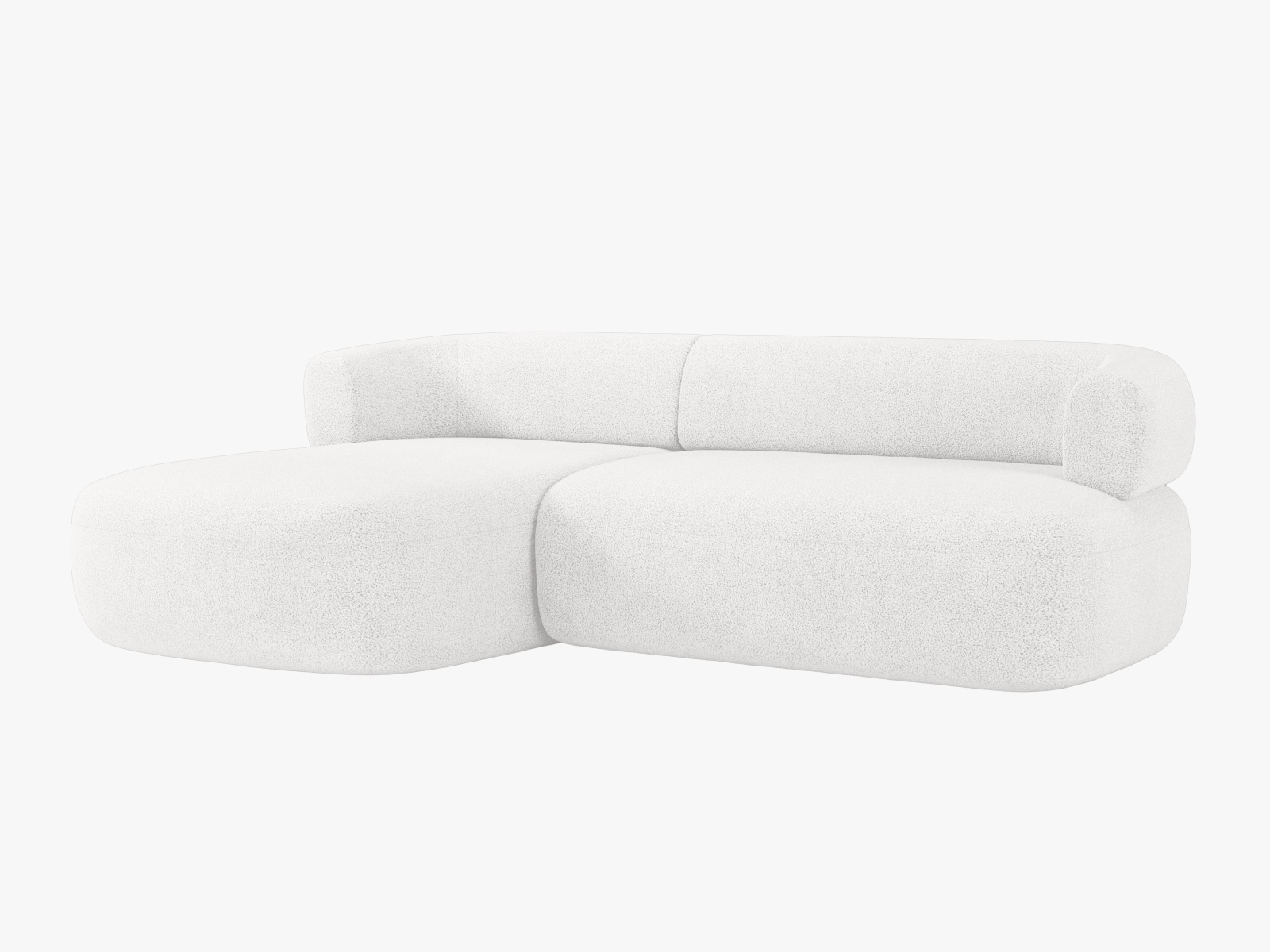 Boucle Left Corner Sofa, "Jenny", 5 Seats, 225x145x73