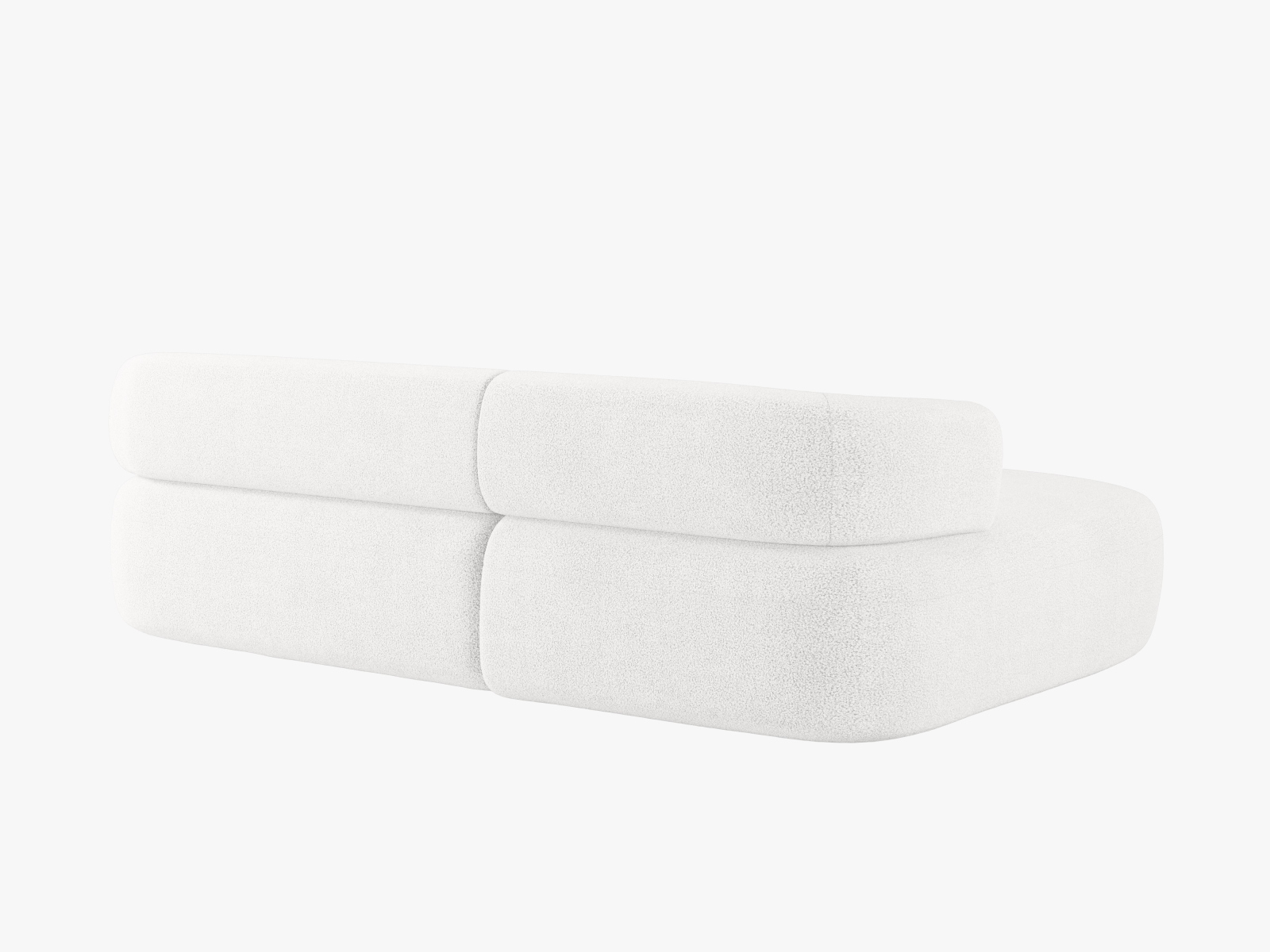 Boucle Left Corner Sofa, "Jenny", 5 Seats, 225x145x73
