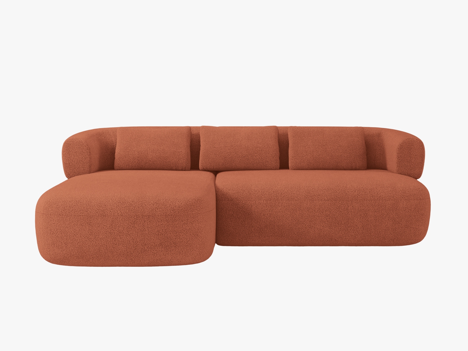 Boucle Left Corner Sofa, "Jenny", 5 Seats, 225x145x73