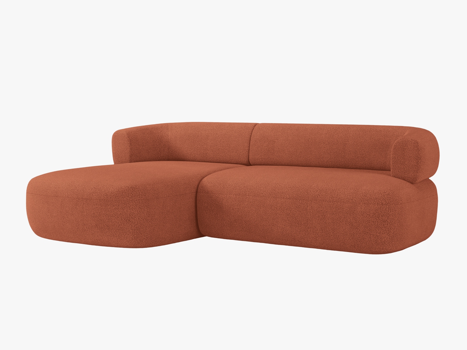 Boucle Left Corner Sofa, "Jenny", 5 Seats, 225x145x73