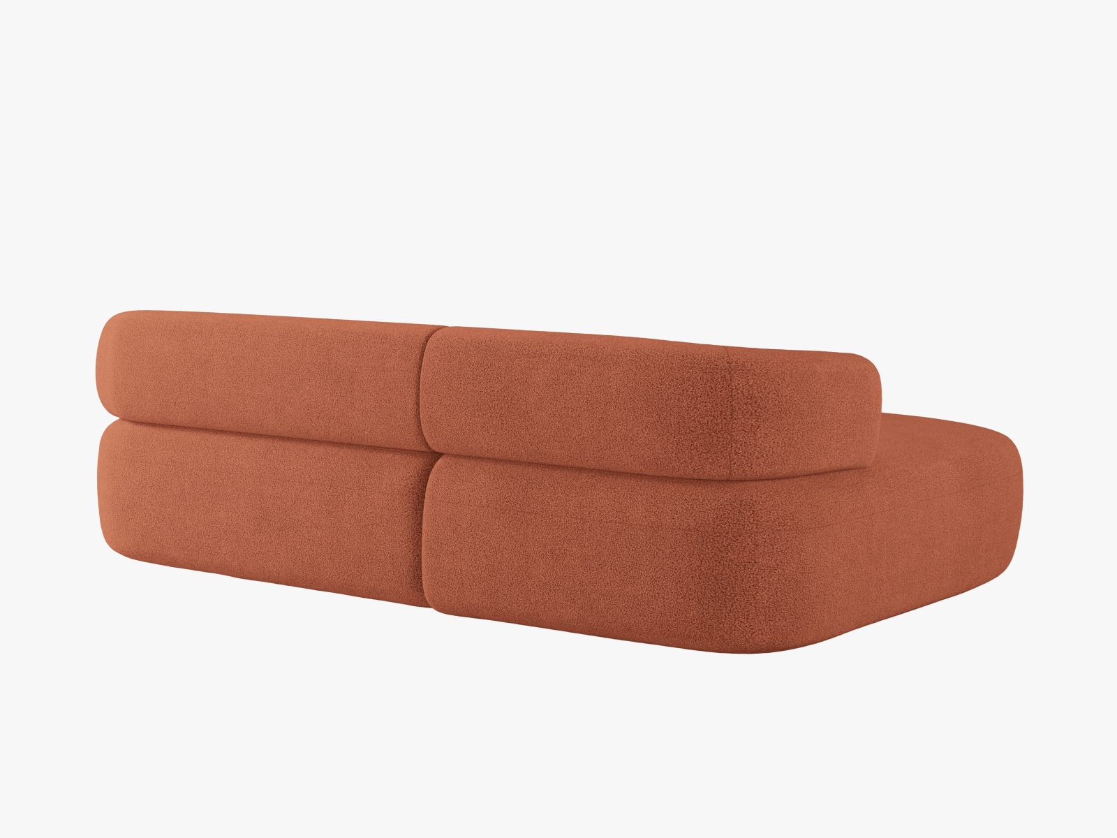 Boucle Left Corner Sofa, "Jenny", 5 Seats, 225x145x73