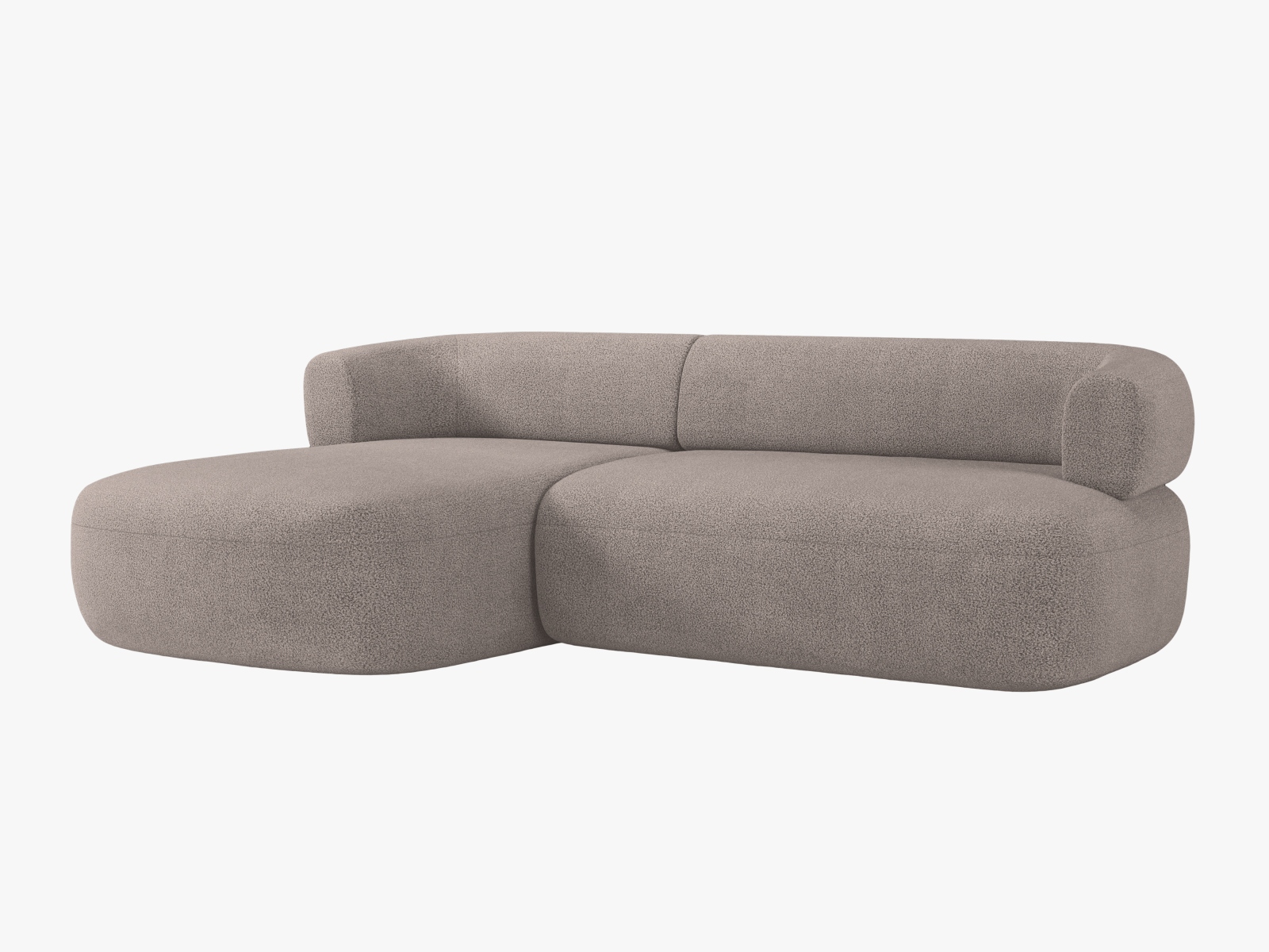 Boucle Left Corner Sofa, "Jenny", 5 Seats, 225x145x73
