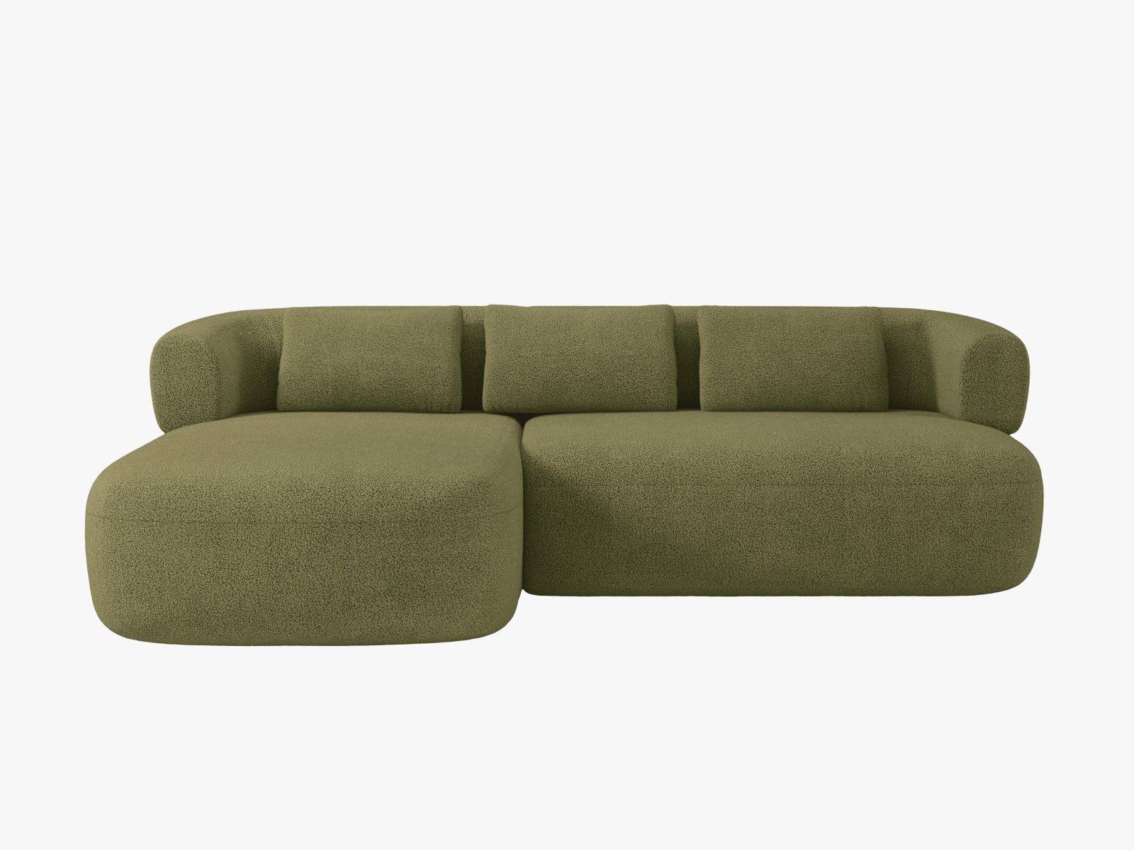 Boucle Left Corner Sofa, "Jenny", 5 Seats, 225x145x73