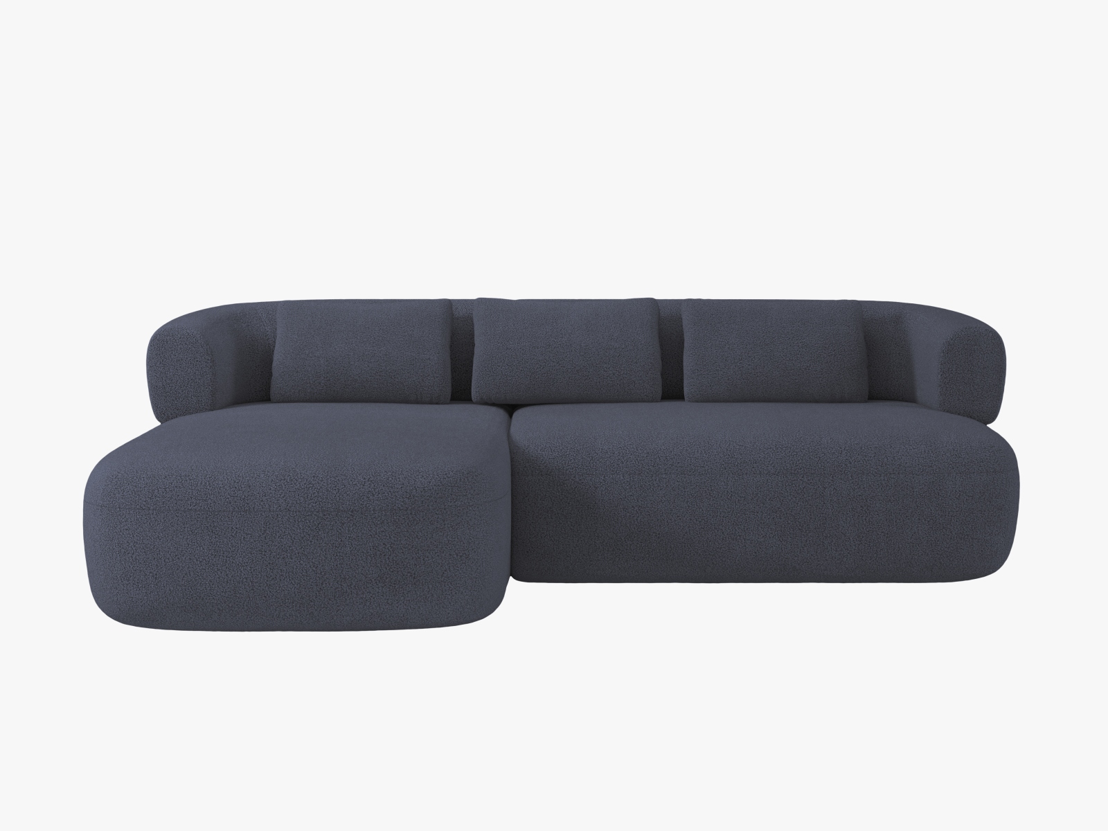 Boucle Left Corner Sofa, "Jenny", 5 Seats, 225x145x73