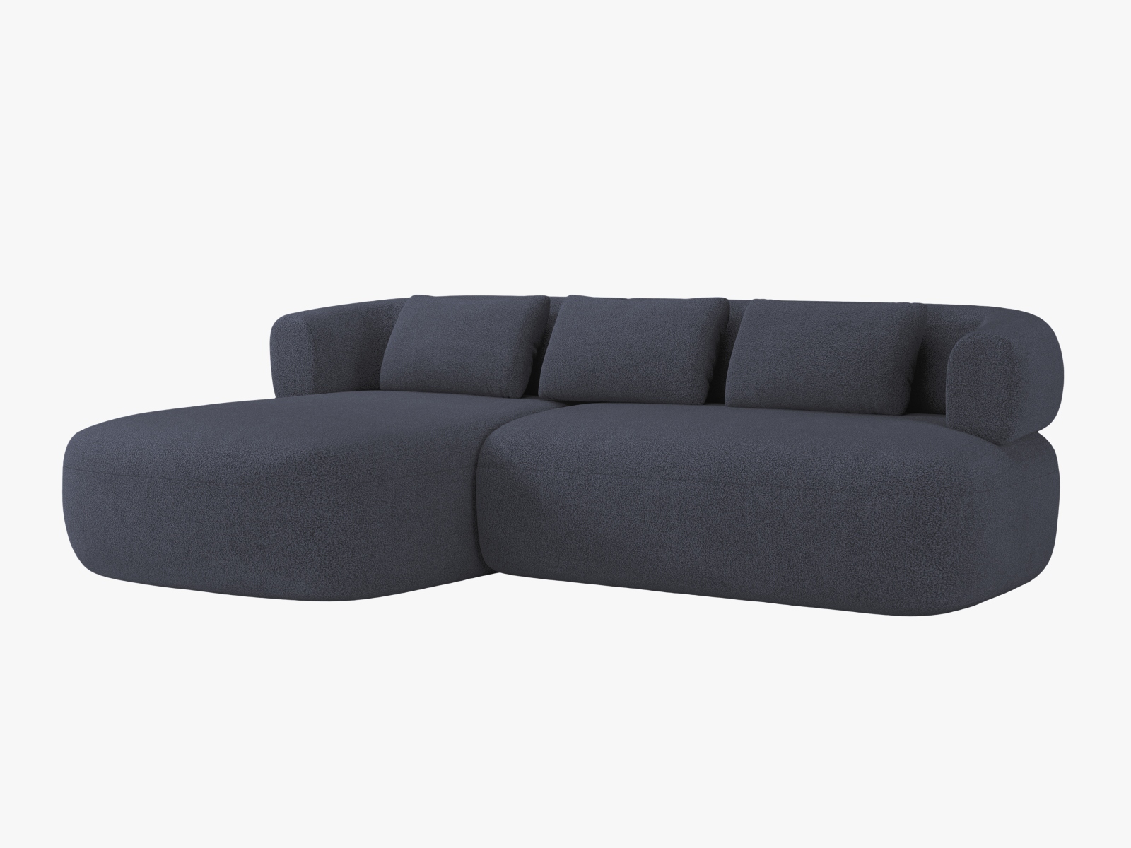 Boucle Left Corner Sofa, "Jenny", 5 Seats, 225x145x73