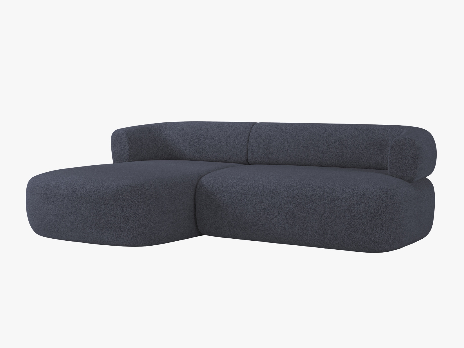 Boucle Left Corner Sofa, "Jenny", 5 Seats, 225x145x73