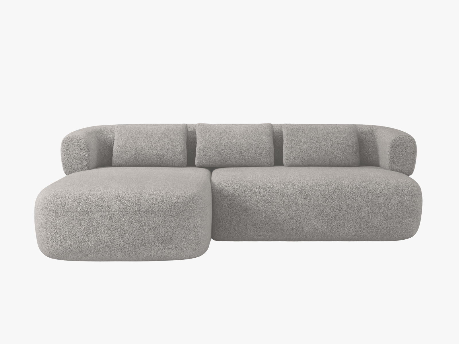 Boucle Left Corner Sofa, "Jenny", 5 Seats, 225x145x73